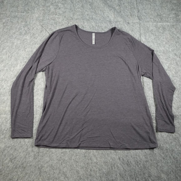Fabletics Tops - Fabletics Top Women 3X Purple Restore Knit Long Sleeve Heathered Crew Neck